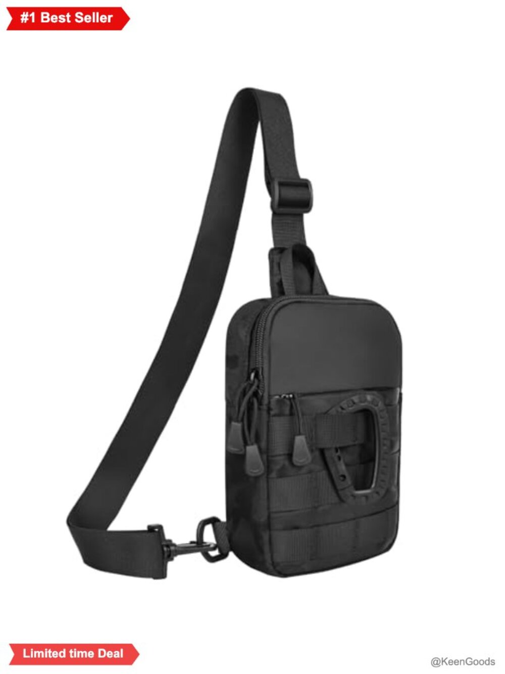 Water-Resistant Nylon Small Sling Bag Crossbody Chest Bag Adjustable Strap